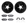 8512-54041 Drilled/Slotted Brake Rotors w/5000 Advanced Brake Pads Kit & Hardware [Black], 2007-2014 Ford/Lincoln/Mercury/Mazda, - image 1