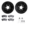 8512-54043 Drilled/Slotted Brake Rotors w/5000 Advanced Brake Pads Kit & Hardware [Black], 2006-2012 Ford/Lincoln/Mercury/Mazda, - image 1