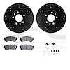 8512-54044 Drilled/Slotted Brake Rotors w/5000 Advanced Brake Pads Kit & Hardware [Black], 2006-2013 Ford/Lincoln/Mercury/Mazda, - image 1