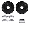 8512-54047 Drilled/Slotted Brake Rotors w/5000 Advanced Brake Pads Kit & Hardware [Black], 1986-1987 Ford/Lincoln/Mercury/Mazda, - image 1