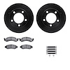8512-54051 Drilled/Slotted Brake Rotors w/5000 Advanced Brake Pads Kit & Hardware [Black], 1986-1993 Ford/Lincoln/Mercury/Mazda, - image 1