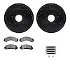 8512-54056 Drilled/Slotted Brake Rotors w/5000 Advanced Brake Pads Kit & Hardware [Black], 1983-1992 Ford/Lincoln/Mercury/Mazda, - image 1