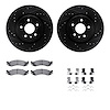 8512-54058 Drilled/Slotted Brake Rotors w/5000 Advanced Brake Pads Kit & Hardware [Black], 2010-2010 Ford/Lincoln/Mercury/Mazda, - image 1