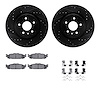 8512-54060 Drilled/Slotted Brake Rotors w/5000 Advanced Brake Pads Kit & Hardware [Black], 2009-2010 Ford/Lincoln/Mercury/Mazda, - image 1