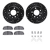 8512-54064 Drilled/Slotted Brake Rotors w/5000 Advanced Brake Pads Kit & Hardware [Black], 2003-2005 Ford/Lincoln/Mercury/Mazda, - image 1