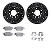 8512-54066 Drilled/Slotted Brake Rotors w/5000 Advanced Brake Pads Kit & Hardware [Black], 2006-2013 Ford/Lincoln/Mercury/Mazda, - image 1