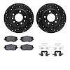 8512-54067 Drilled/Slotted Brake Rotors w/5000 Advanced Brake Pads Kit & Hardware [Black], 2006-2015 Ford/Lincoln/Mercury/Mazda, - image 1