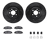 8512-54069 Drilled/Slotted Brake Rotors w/5000 Advanced Brake Pads Kit & Hardware [Black], 2011-2014 Ford/Lincoln/Mercury/Mazda, - image 1