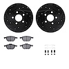 8512-54074 Drilled/Slotted Brake Rotors w/5000 Advanced Brake Pads Kit & Hardware [Black], 2012-2018 Ford/Lincoln/Mercury/Mazda, - image 1