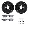 8512-54075 Drilled/Slotted Brake Rotors w/5000 Advanced Brake Pads Kit & Hardware [Black], 2013-2020 Ford/Lincoln/Mercury/Mazda, - image 1