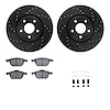 8512-54076 Drilled/Slotted Brake Rotors w/5000 Advanced Brake Pads Kit & Hardware [Black], 2013-2019 Ford/Lincoln/Mercury/Mazda, - image 1