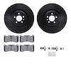 8512-54079 Drilled/Slotted Brake Rotors w/5000 Advanced Brake Pads Kit & Hardware [Black], 2013-2014 Ford/Lincoln/Mercury/Mazda, - image 1