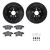 8512-54080 Drilled/Slotted Brake Rotors w/5000 Advanced Brake Pads Kit & Hardware [Black], 2013-2020 Ford/Lincoln/Mercury/Mazda, - image 1
