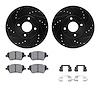 8512-54082 Drilled/Slotted Brake Rotors w/5000 Advanced Brake Pads Kit & Hardware [Black], 2014-2019 Ford/Lincoln/Mercury/Mazda, - image 1