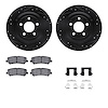8512-54083 Drilled/Slotted Brake Rotors w/5000 Advanced Brake Pads Kit & Hardware [Black], 2015-2021 Ford/Lincoln/Mercury/Mazda, - image 1
