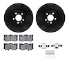 8512-54085 Drilled/Slotted Brake Rotors w/5000 Advanced Brake Pads Kit & Hardware [Black], 2015-2020 Ford/Lincoln/Mercury/Mazda, - image 1