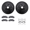 8512-54101 Drilled/Slotted Brake Rotors w/5000 Advanced Brake Pads Kit & Hardware [Black], 1995-1997 Ford/Lincoln/Mercury/Mazda, - image 1