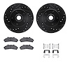 8512-54103 Drilled/Slotted Brake Rotors w/5000 Advanced Brake Pads Kit & Hardware [Black], 1995-2002 Ford/Lincoln/Mercury/Mazda, - image 1