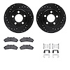 8512-54104 Drilled/Slotted Brake Rotors w/5000 Advanced Brake Pads Kit & Hardware [Black], 1995-2002 Ford/Lincoln/Mercury/Mazda, - image 1