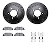 8512-54112 Drilled/Slotted Brake Rotors w/5000 Advanced Brake Pads Kit & Hardware [Black], 2000-2004 Ford/Lincoln/Mercury/Mazda, - image 1