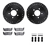 8512-54122 Drilled/Slotted Brake Rotors w/5000 Advanced Brake Pads Kit & Hardware [Black], 1997-2004 Ford/Lincoln/Mercury/Mazda, - image 1