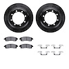 8512-54130 Drilled/Slotted Brake Rotors w/5000 Advanced Brake Pads Kit & Hardware [Black], 1999-2004 Ford/Lincoln/Mercury/Mazda, - image 1