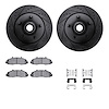 8512-54137 Drilled/Slotted Brake Rotors w/5000 Advanced Brake Pads Kit & Hardware [Black], 1997-1999 Ford/Lincoln/Mercury/Mazda, - image 1