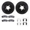 8512-54143 Drilled/Slotted Brake Rotors w/5000 Advanced Brake Pads Kit & Hardware [Black], 2002-2005 Ford/Lincoln/Mercury/Mazda, - image 1