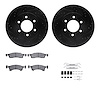 8512-54148 Drilled/Slotted Brake Rotors w/5000 Advanced Brake Pads Kit & Hardware [Black], 2002-2006 Ford/Lincoln/Mercury/Mazda, - image 1