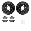 8512-54149 Drilled/Slotted Brake Rotors w/5000 Advanced Brake Pads Kit & Hardware [Black], 2002-2006 Ford/Lincoln/Mercury/Mazda, - image 1