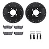 8512-54151 Drilled/Slotted Brake Rotors w/5000 Advanced Brake Pads Kit & Hardware [Black], 2006-2010 Ford/Lincoln/Mercury/Mazda, - image 1