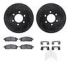 8512-54157 Drilled/Slotted Brake Rotors w/5000 Advanced Brake Pads Kit & Hardware [Black], 2004-2008 Ford/Lincoln/Mercury/Mazda, - image 1