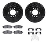 8512-54159 Drilled/Slotted Brake Rotors w/5000 Advanced Brake Pads Kit & Hardware [Black], 2009-2009 Ford/Lincoln/Mercury/Mazda, - image 1