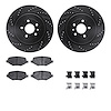8512-54165 Drilled/Slotted Brake Rotors w/5000 Advanced Brake Pads Kit & Hardware [Black], 2013-2016 Ford/Lincoln/Mercury/Mazda, - image 1