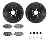 8512-54166 Drilled/Slotted Brake Rotors w/5000 Advanced Brake Pads Kit & Hardware [Black], 2017-2019 Ford/Lincoln/Mercury/Mazda, - image 1