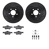 8512-54169 Drilled/Slotted Brake Rotors w/5000 Advanced Brake Pads Kit & Hardware [Black], 2005-2012 Ford/Lincoln/Mercury/Mazda, - image 1