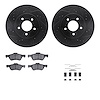 8512-54170 Drilled/Slotted Brake Rotors w/5000 Advanced Brake Pads Kit & Hardware [Black], 2008-2012 Ford/Lincoln/Mercury/Mazda, - image 1