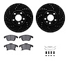 8512-54175 Drilled/Slotted Brake Rotors w/5000 Advanced Brake Pads Kit & Hardware [Black], 2013-2020 Ford/Lincoln/Mercury/Mazda, - image 1