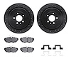 8512-54176 Drilled/Slotted Brake Rotors w/5000 Advanced Brake Pads Kit & Hardware [Black], 2013-2014 Ford/Lincoln/Mercury/Mazda, - image 1