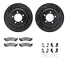 8512-54184 Drilled/Slotted Brake Rotors w/5000 Advanced Brake Pads Kit & Hardware [Black], 2006-2010 Ford/Lincoln/Mercury/Mazda, - image 1