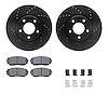 8512-54189 Drilled/Slotted Brake Rotors w/5000 Advanced Brake Pads Kit & Hardware [Black], 2007-2008 Ford/Lincoln/Mercury/Mazda, - image 1