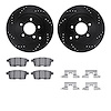 8512-54190 Drilled/Slotted Brake Rotors w/5000 Advanced Brake Pads Kit & Hardware [Black], 2007-2010 Ford/Lincoln/Mercury/Mazda, - image 1
