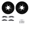 8512-54191 Drilled/Slotted Brake Rotors w/5000 Advanced Brake Pads Kit & Hardware [Black], 2007-2009 Ford/Lincoln/Mercury/Mazda, - image 1