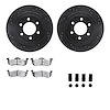 8512-54192 Drilled/Slotted Brake Rotors w/5000 Advanced Brake Pads Kit & Hardware [Black], 2007-2012 Ford/Lincoln/Mercury/Mazda, - image 1
