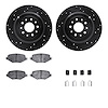 8512-54195 Drilled/Slotted Brake Rotors w/5000 Advanced Brake Pads Kit & Hardware [Black], 2011-2015 Ford/Lincoln/Mercury/Mazda, - image 1