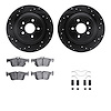 8512-54220 Drilled/Slotted Brake Rotors w/5000 Advanced Brake Pads Kit & Hardware [Black], 2013-2020 Ford/Lincoln/Mercury/Mazda, - image 1