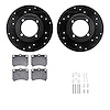 8512-54222 Drilled/Slotted Brake Rotors w/5000 Advanced Brake Pads Kit & Hardware [Black], 1988-1993 Ford/Lincoln/Mercury/Mazda, - image 1