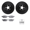 8512-54225 Drilled/Slotted Brake Rotors w/5000 Advanced Brake Pads Kit & Hardware [Black], 2013-2019 Ford/Lincoln/Mercury/Mazda, - image 1