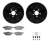 8512-54226 Drilled/Slotted Brake Rotors w/5000 Advanced Brake Pads Kit & Hardware [Black], 2014-2019 Ford/Lincoln/Mercury/Mazda, - image 1