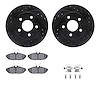 8512-54315 Drilled/Slotted Brake Rotors w/5000 Advanced Brake Pads Kit & Hardware [Black], 1993-1998 Ford/Lincoln/Mercury/Mazda, - image 1